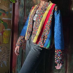 Vintage handmade retro quilt jacket